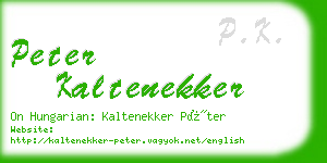 peter kaltenekker business card